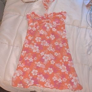 pink/orange hawaiian dress
